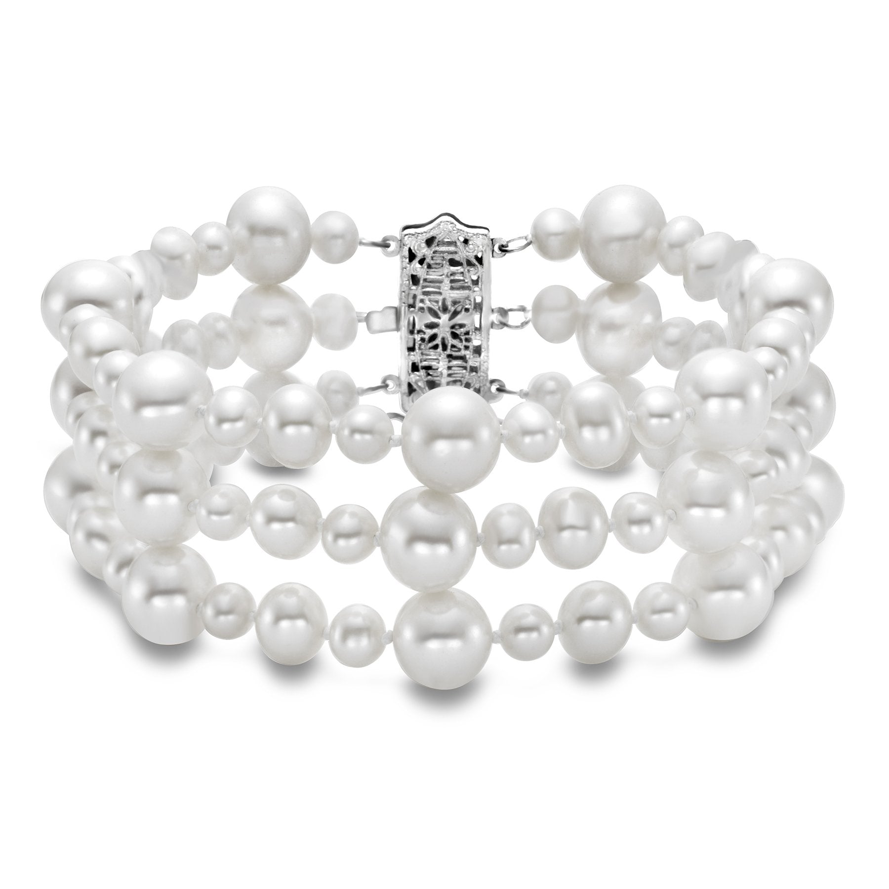 Bradleys Pearl Bracelet 3 Row with Diamond Clasp | Bradleys The Jewellers