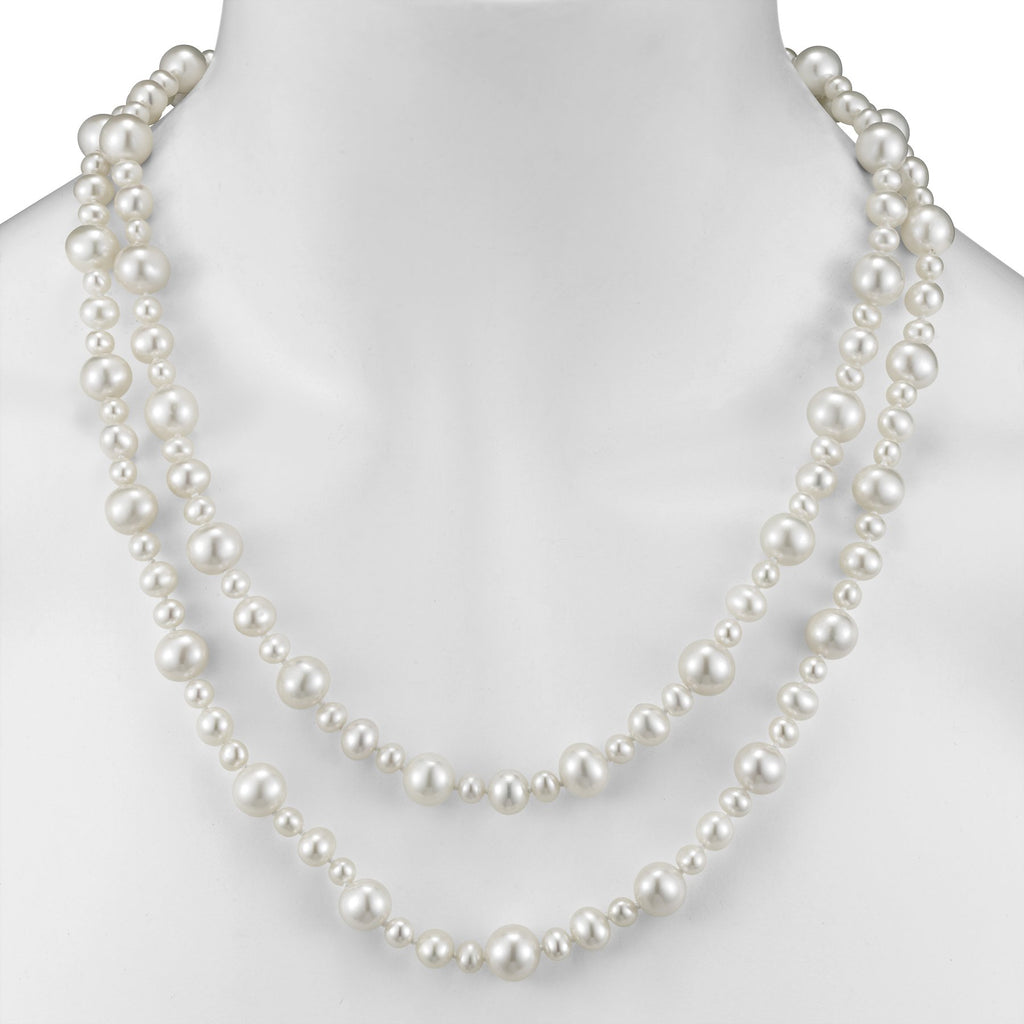 endless style popcorn pearl strand necklace