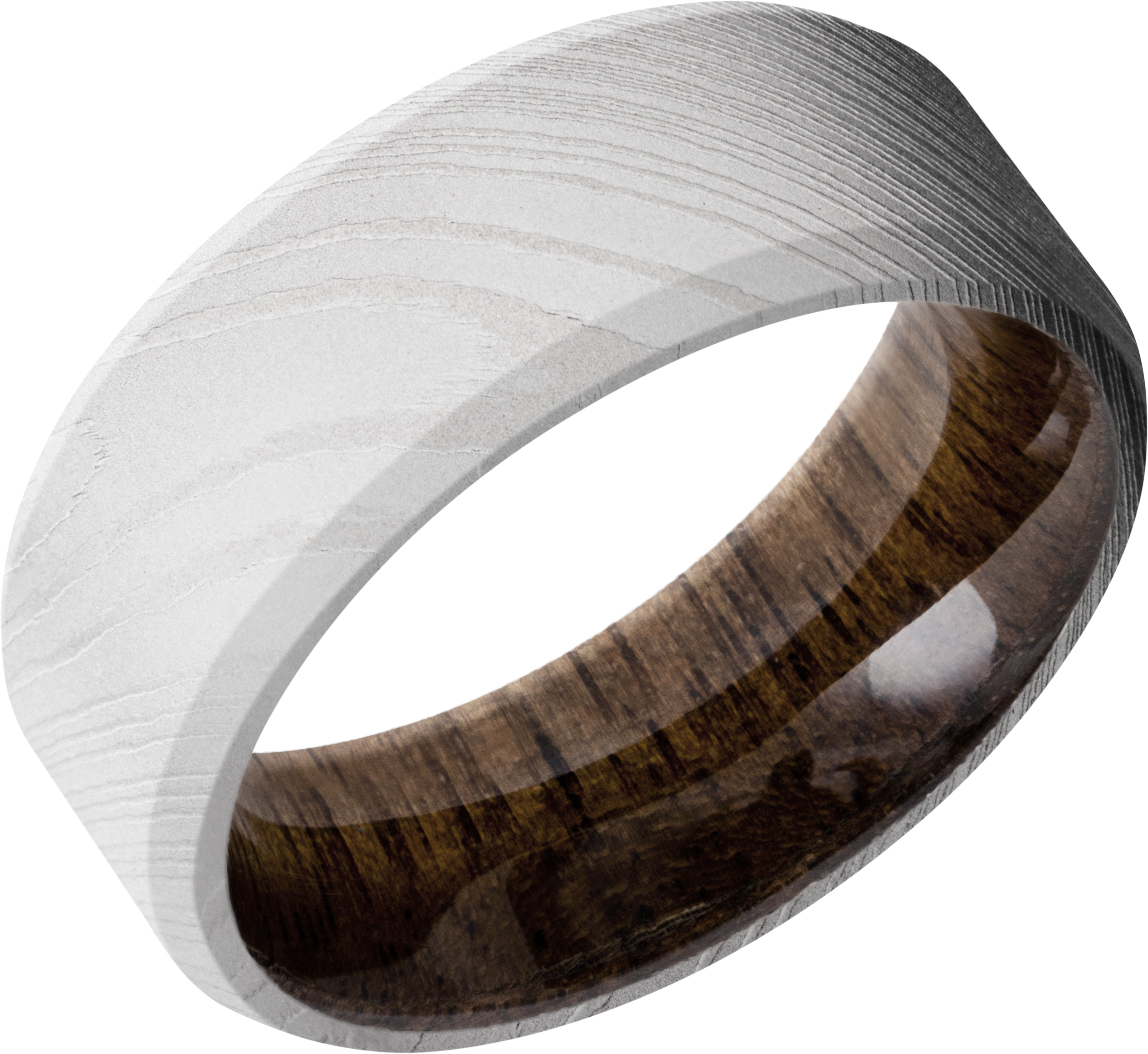 lashbrook hw damascus steel 8mm beveled band