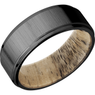 Hardwood Wedding Band With Cross Satin & Black Finish