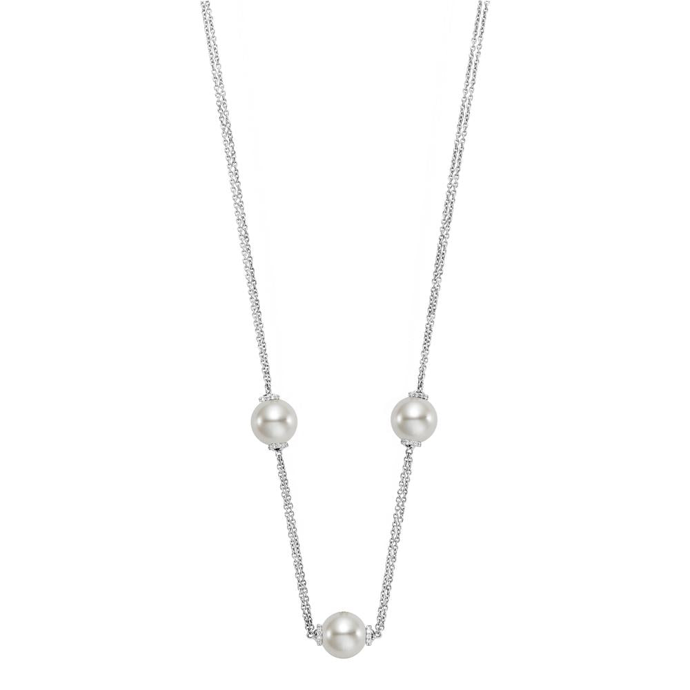 three pearl station necklace