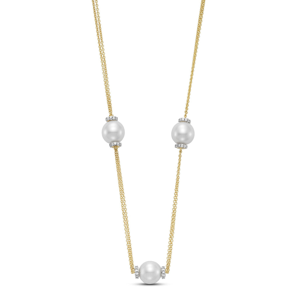 three pearl station necklace