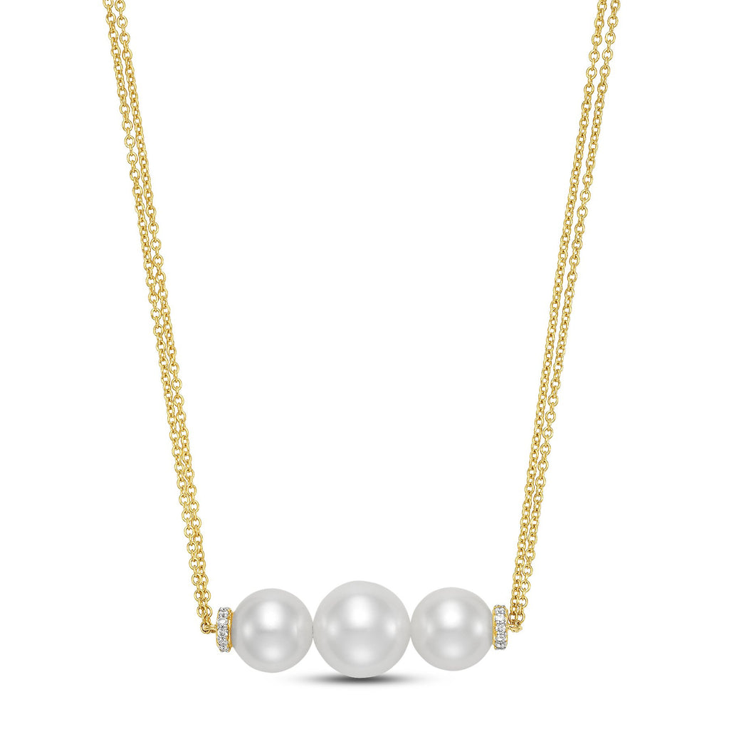 three pearl bar necklace
