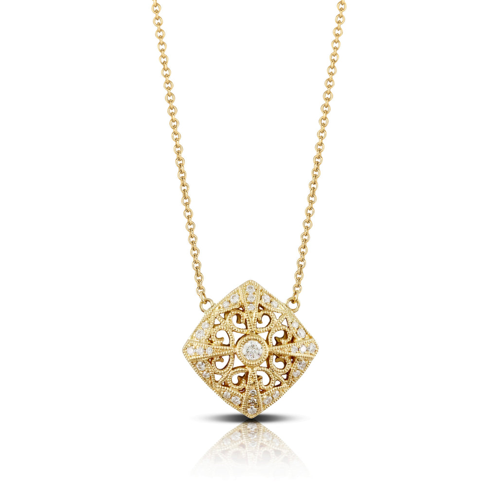 doves diamond fashion collection 18k yellow gold diamond necklace N4210