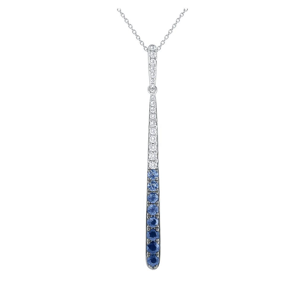 n4998 kc design blue ombré sapphire & diamond pendant set in 14 kt. gold