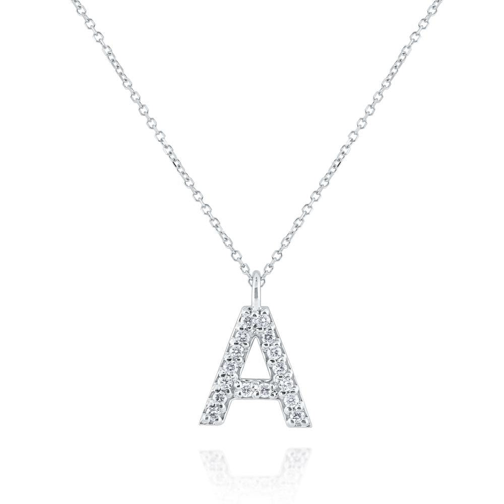 n4999-a kc design 14k gold and diamond modern block a necklace