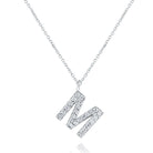 n4999-m kc design 14k gold and diamond modern block m necklace