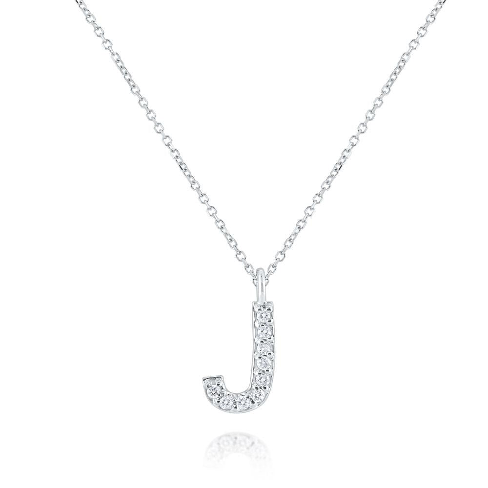 n4999-j kc design 14k gold and diamond modern block j necklace