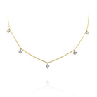 n5010 kc design hanging diamond station necklace set in 14 kt. gold