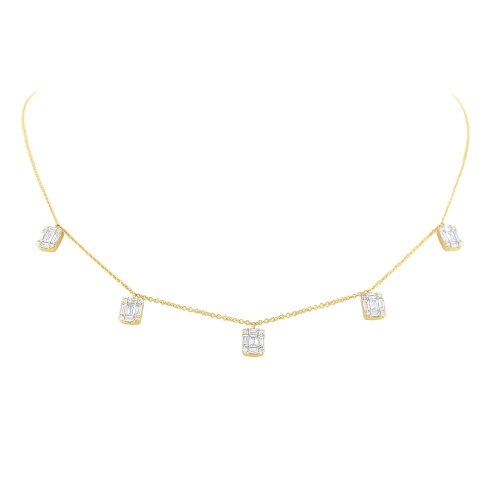 n5020 kc design floating diamond mosaic station necklace set in 14 kt. gold