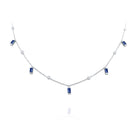 n5054 kc design hanging baguette sapphire & diamond station necklace set in 14 kt. gold