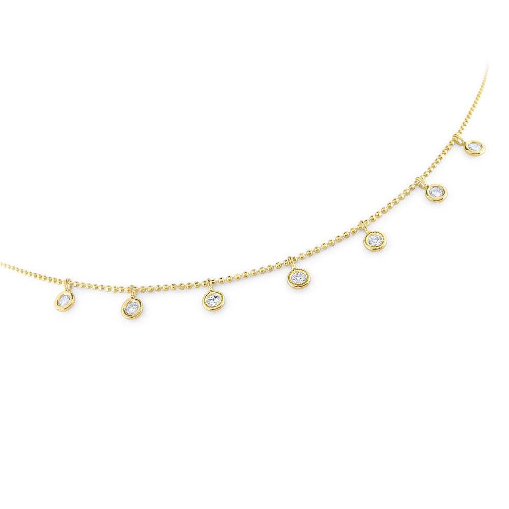 n5706 kc design floating round diamond station necklace set in 14 kt. gold