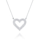n5872 kc design diamond double row heart pendant set in 14 kt. gold