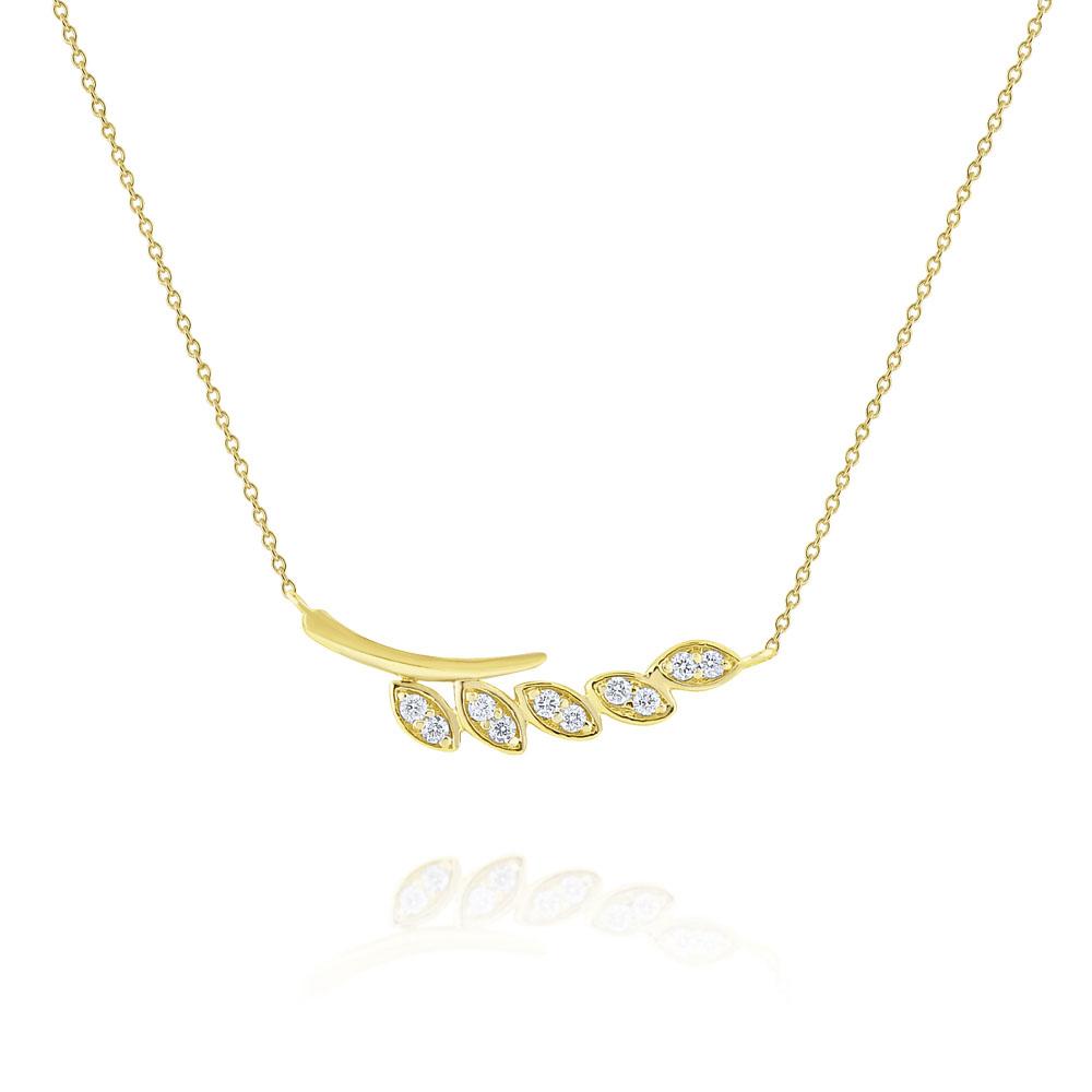 n5980 kc design diamond leaf branch necklace set in 14 kt. gold