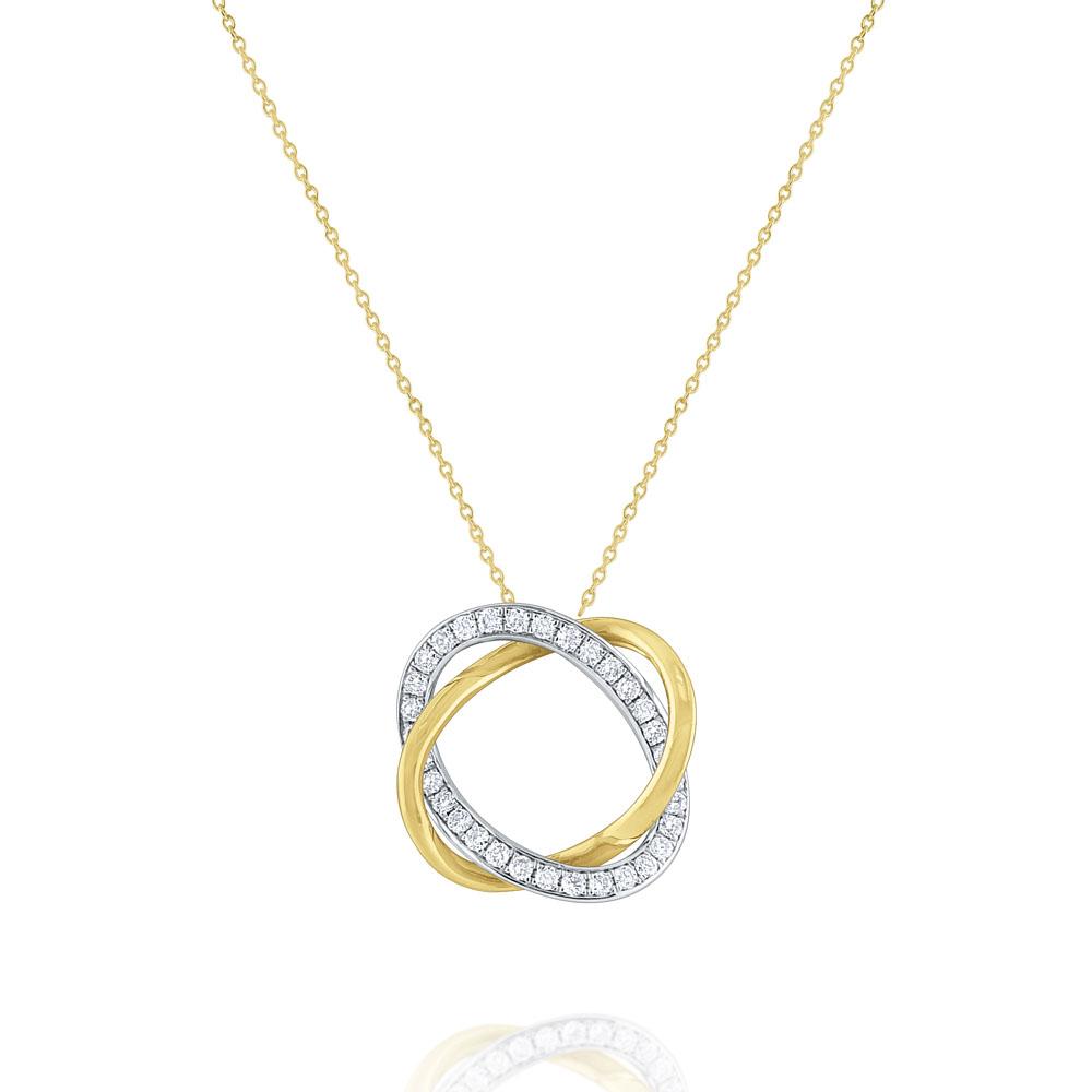 n6102 kc design diamond and gold twisted hoop pendant set in 14 kt. gold