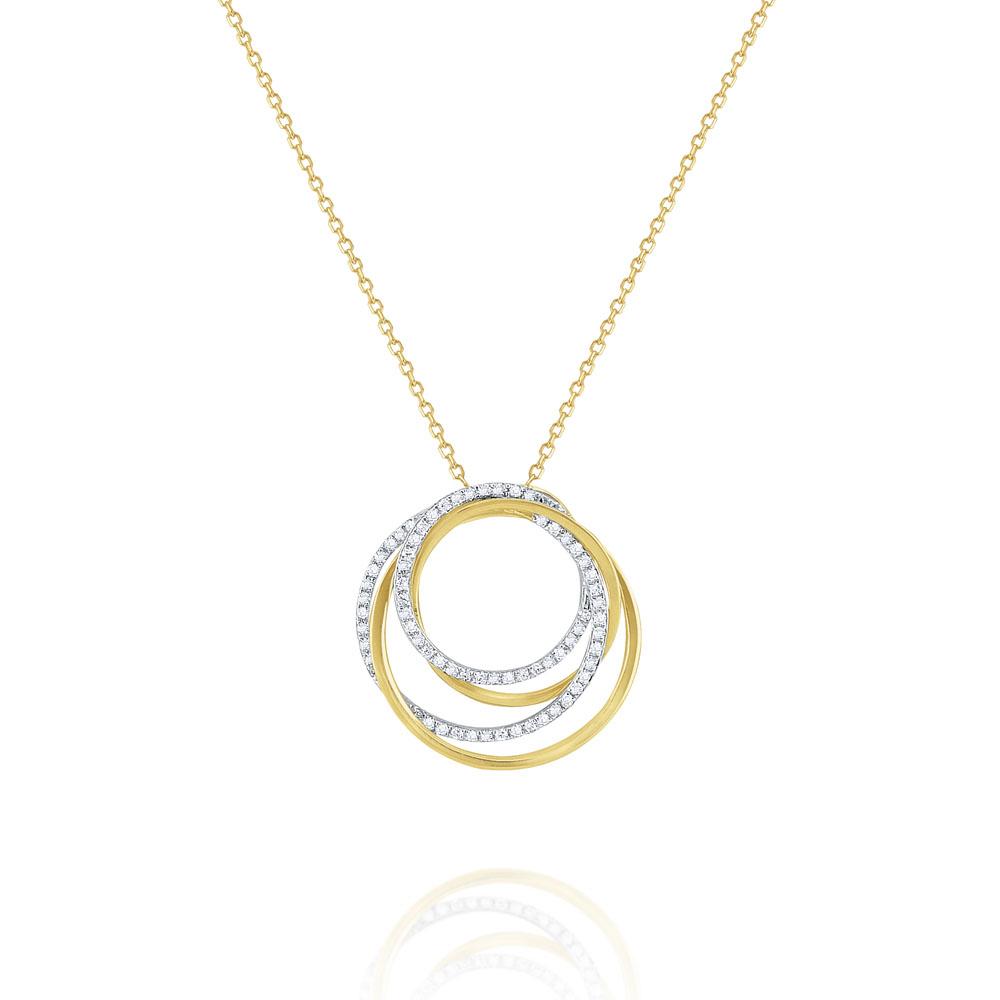 n6133 kc design diamond intertwined circular pendant set in 14 kt. gold