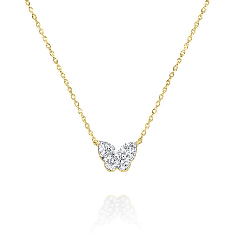 n6146 kc design diamond butterfly pendant set in 14 kt. gold