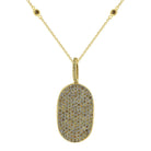 n6154 kc design champagne diamond dog tag necklace set in 14 kt. gold