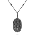 n6176 kc design black diamond dog tag necklace set in 14 kt. gold