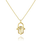n6180 kc design diamond hamsa pendant necklace set in 14 kt. gold