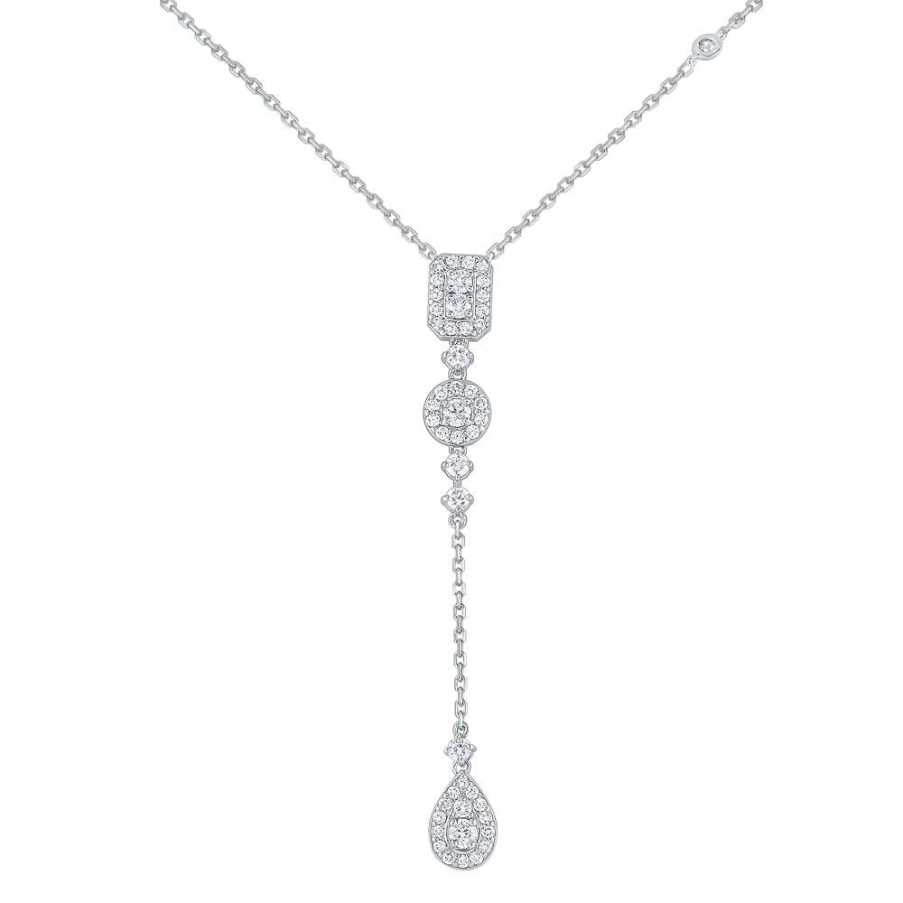 n6381 kc design diamond “y” drop necklace set in 14 kt. gold