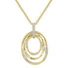 n6532 kc design diamond triple oval necklace set in 14 kt. gold