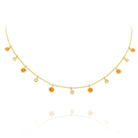 n6637 kc design diamond & orange sapphire dew drop necklace set in 14 kt. gold