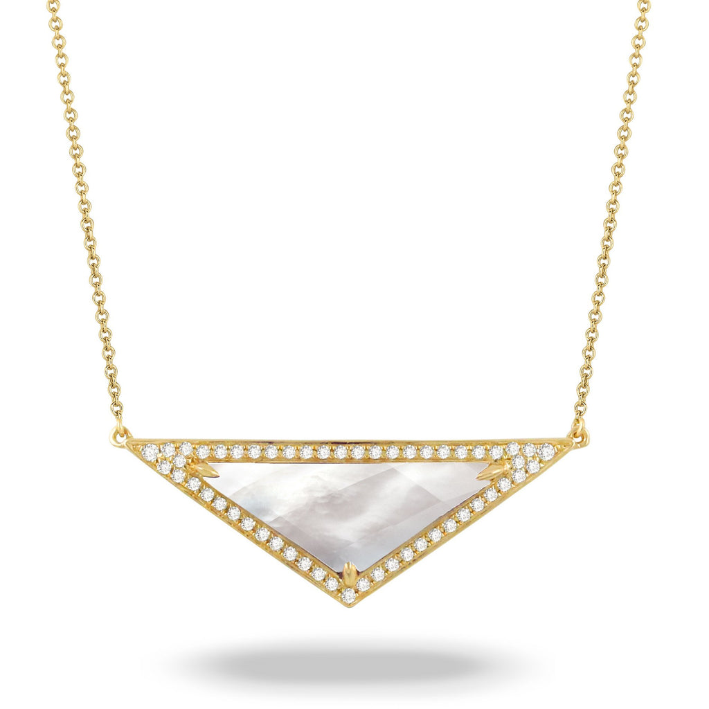 doves white orchid collection 18k yellow gold diamond necklace N7041WMP