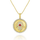 n7155 kc design ruby & diamond hamsa medallion necklace set in 14 kt. gold