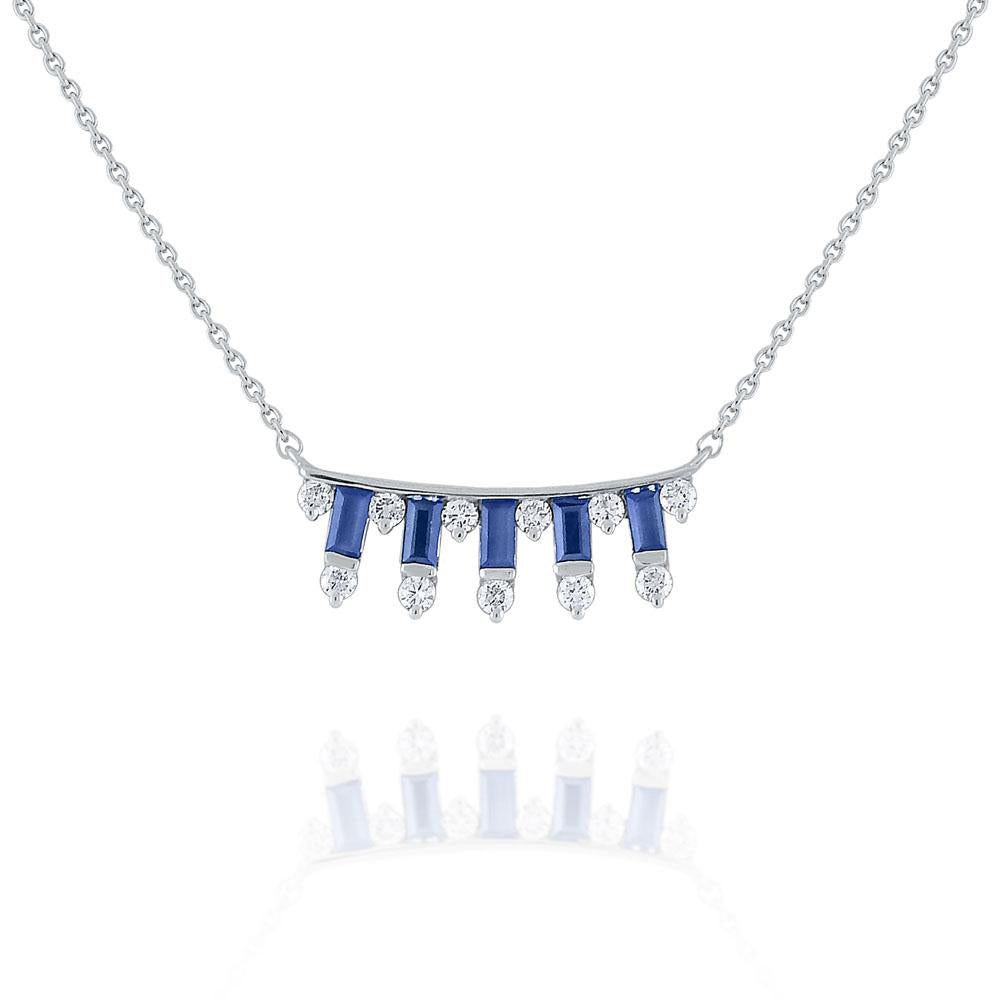 n7175 kc design blue sapphire & diamond necklace set in 14 kt. gold