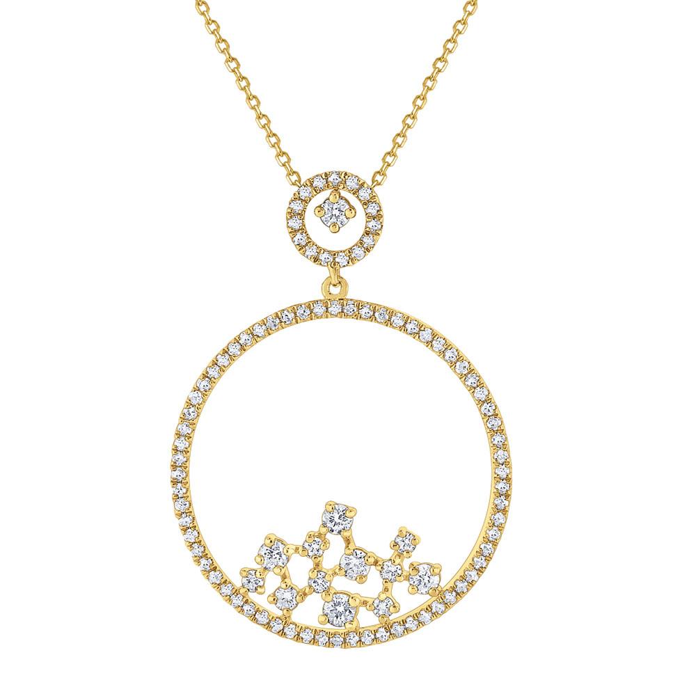 n7331 kc design diamond circle frame necklace set in 14 kt. gold