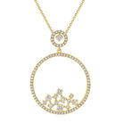 n7331 kc design diamond circle frame necklace set in 14 kt. gold