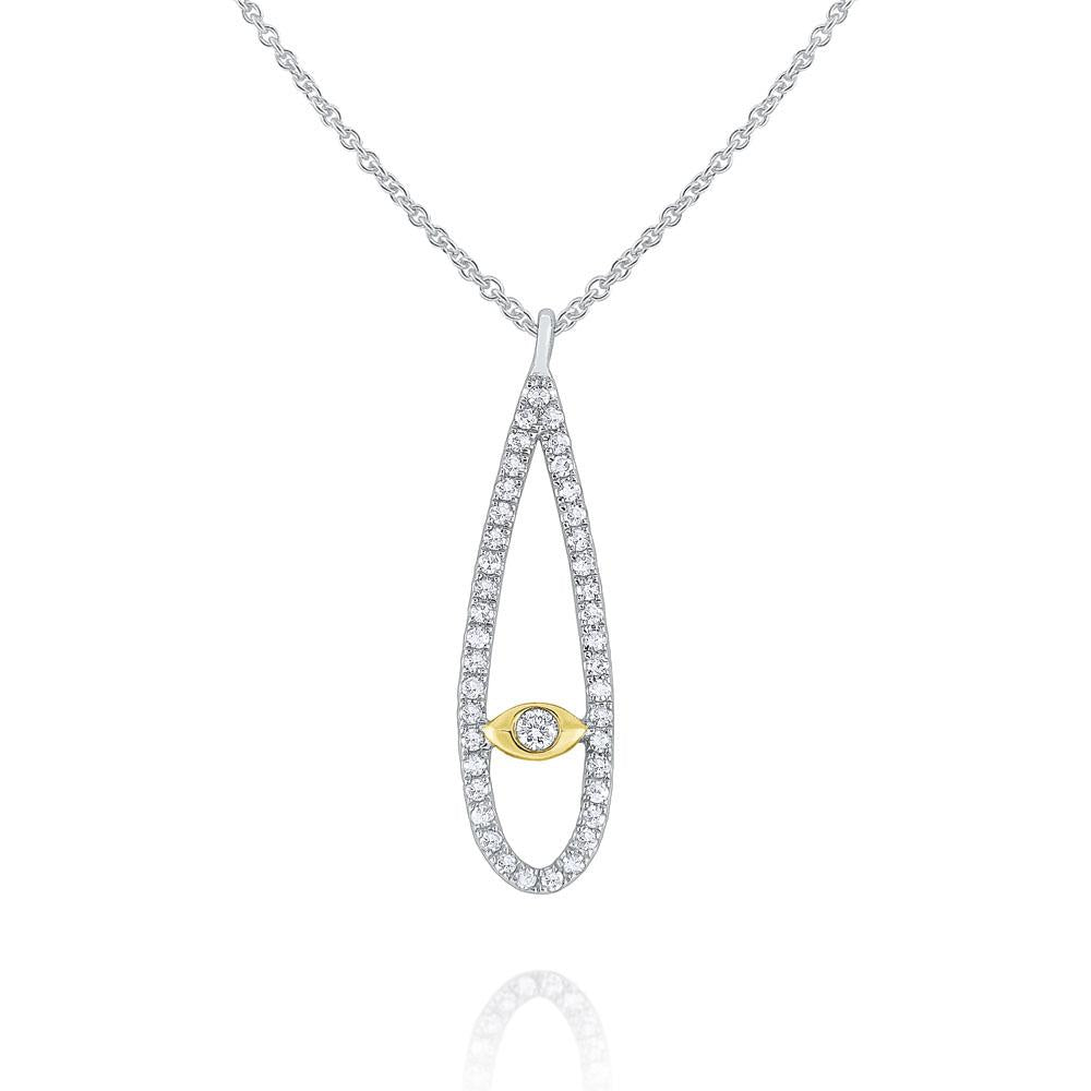 n7619 kc design 14k gold and diamond geometric shape necklace