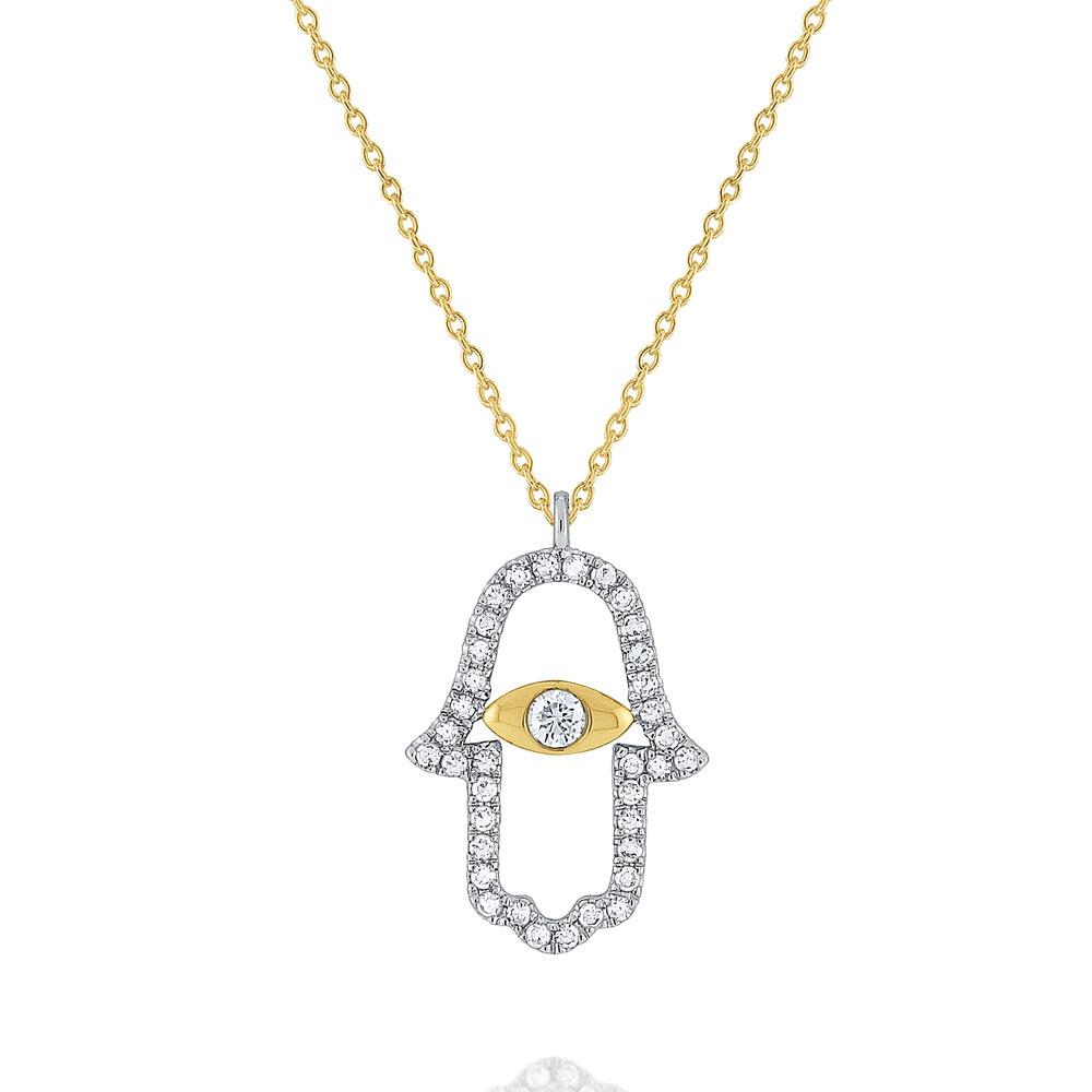 n7622 kc design 14k open diamond hamsa necklace