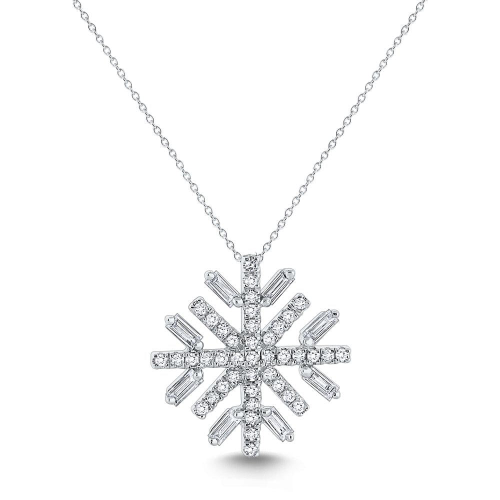 n7795 kc design diamond and 14k gold snowflake necklace