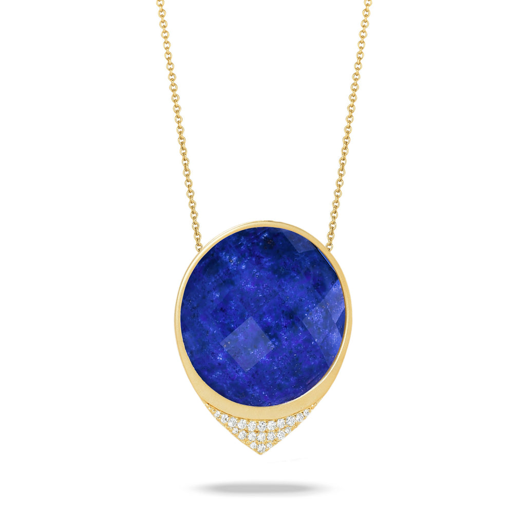 doves royal lapis collection 18k yellow gold diamond necklace N7820LP