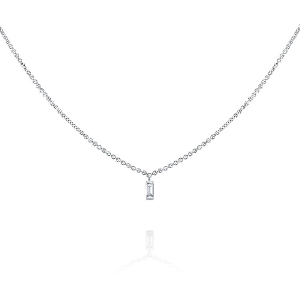 n7831 kc design single diamond baguette necklace from the mosaic collection