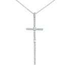 n7853 kc design 14k gold and diamond elongated cross