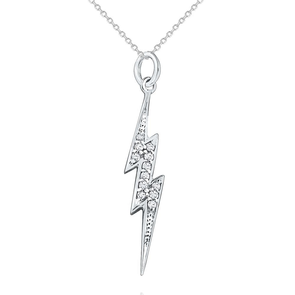 n7922 kc design 14k gold and diamond lightning bolt necklace