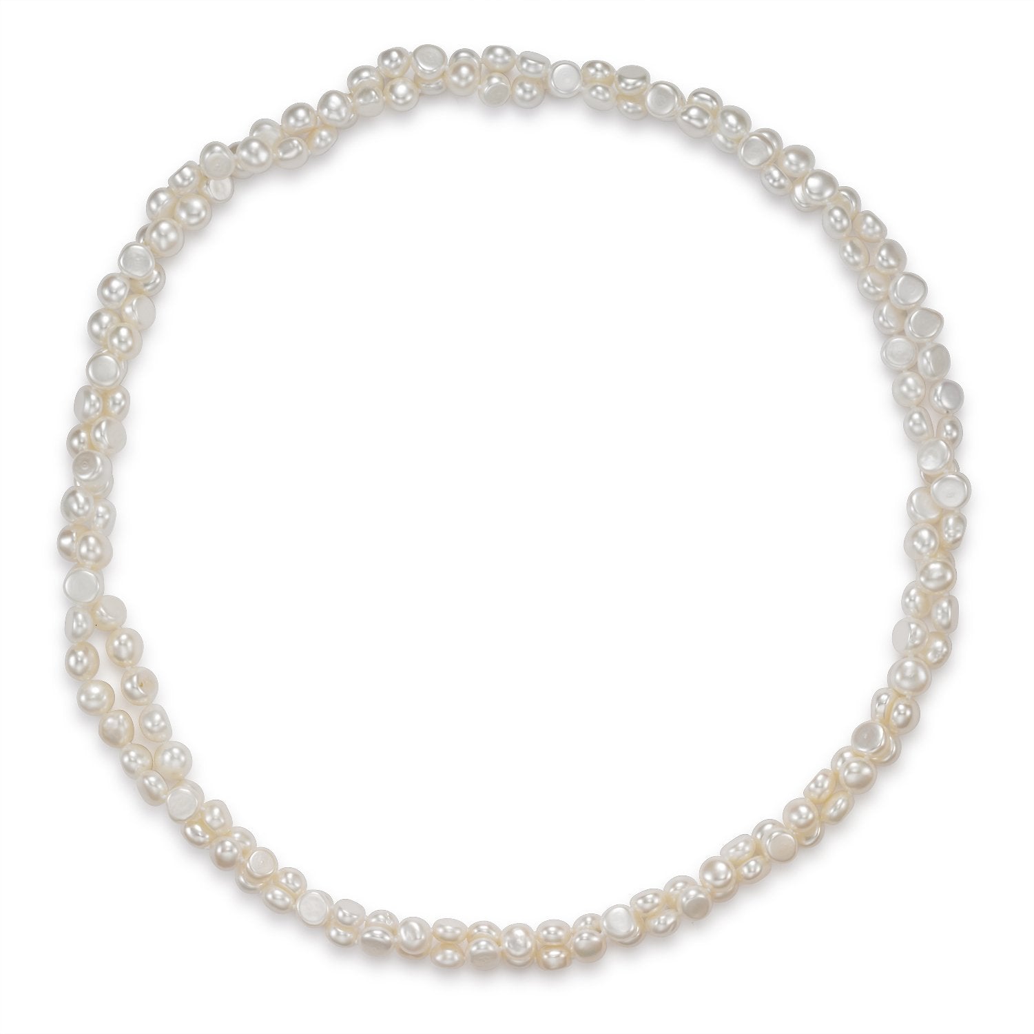 Natural 8-9mm Baroque White Freshwater Pearl Necklace – 18 Inch – Unbranded