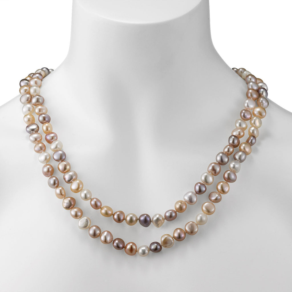 endless style multicolor baroque freshwater pearl strand necklace