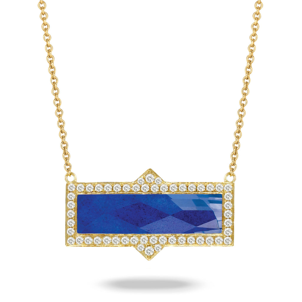 doves royal lapis collection 18k yellow gold diamond necklace N8305LP-1