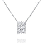 n8619 kc design 14k gold rectangle necklace accented with round and baguette diamonds