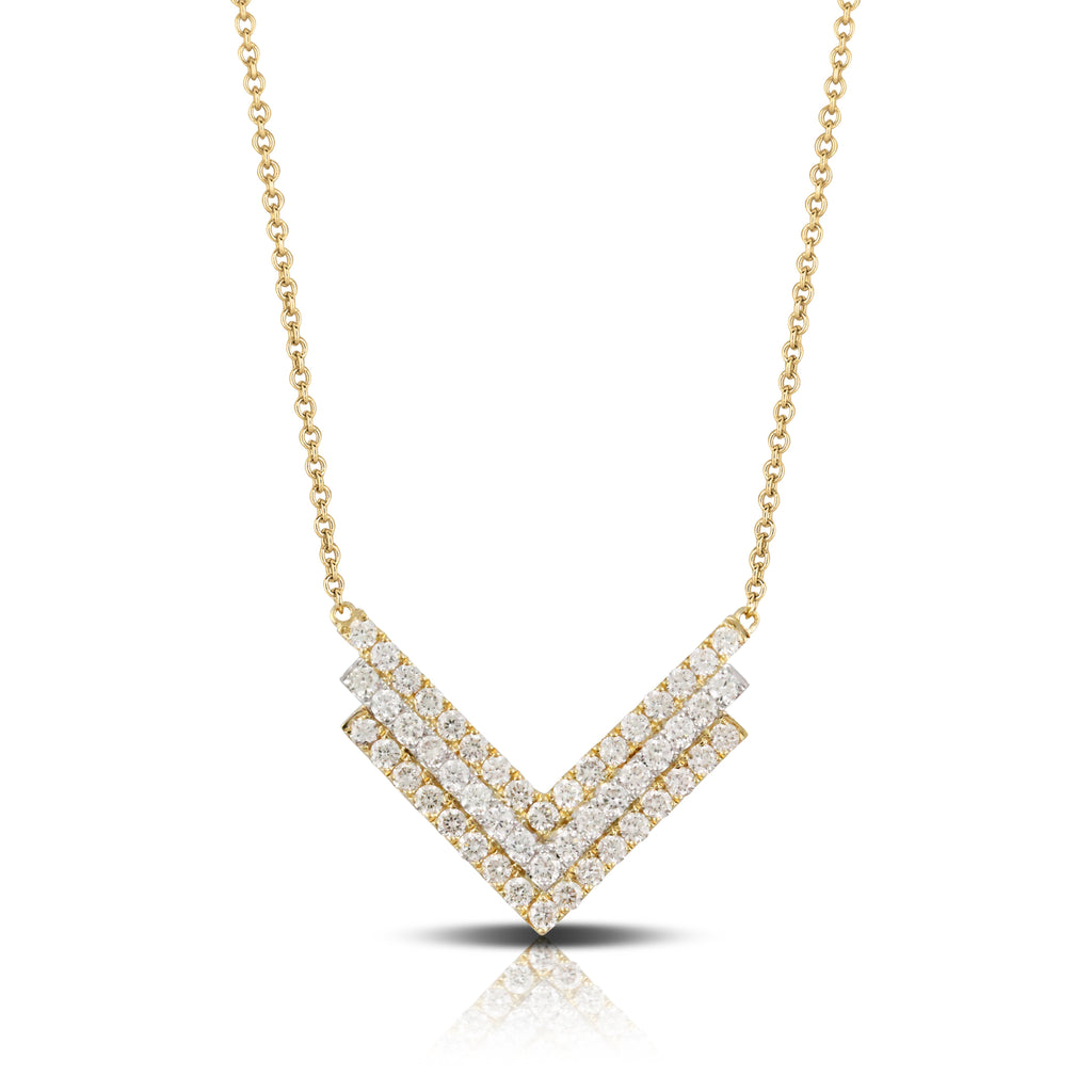 doves diamond fashion collection 18k yellow and white gold diamond necklace N8654