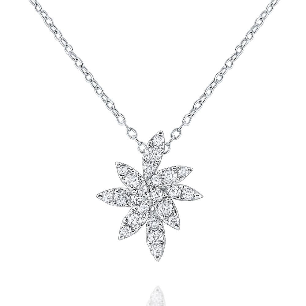 n8659 kc design 14k gold and diamond floral inspired cluster necklace