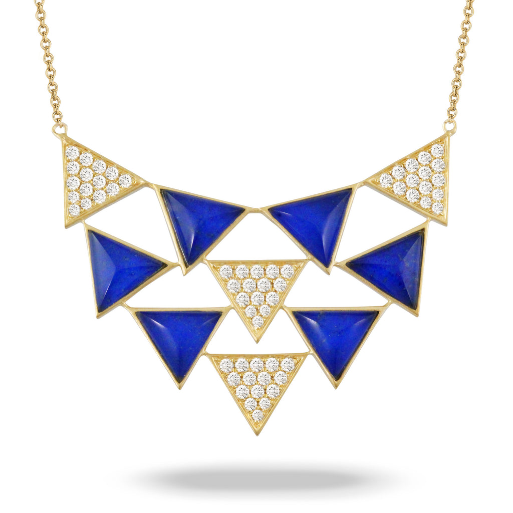 doves royal lapis collection 18k yellow gold diamond necklace N8667LP