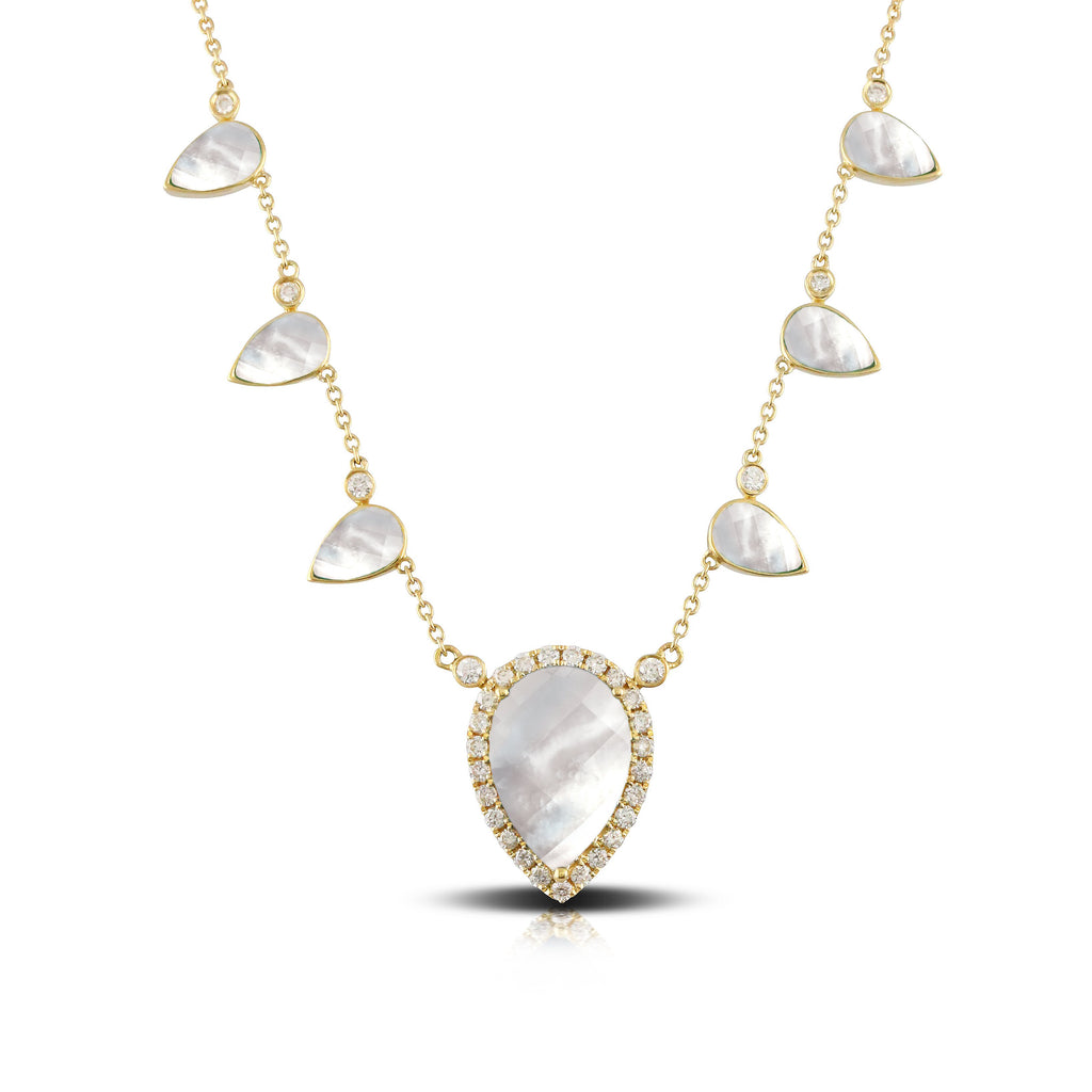 doves white orchid collection 18k yellow gold diamond necklace N8669WMP