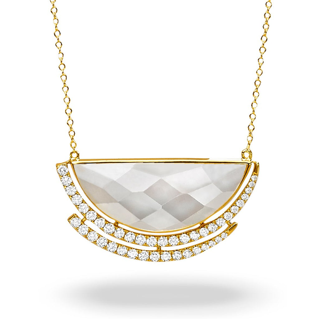 doves white orchid collection 18k yellow gold diamond necklace N8875WMP