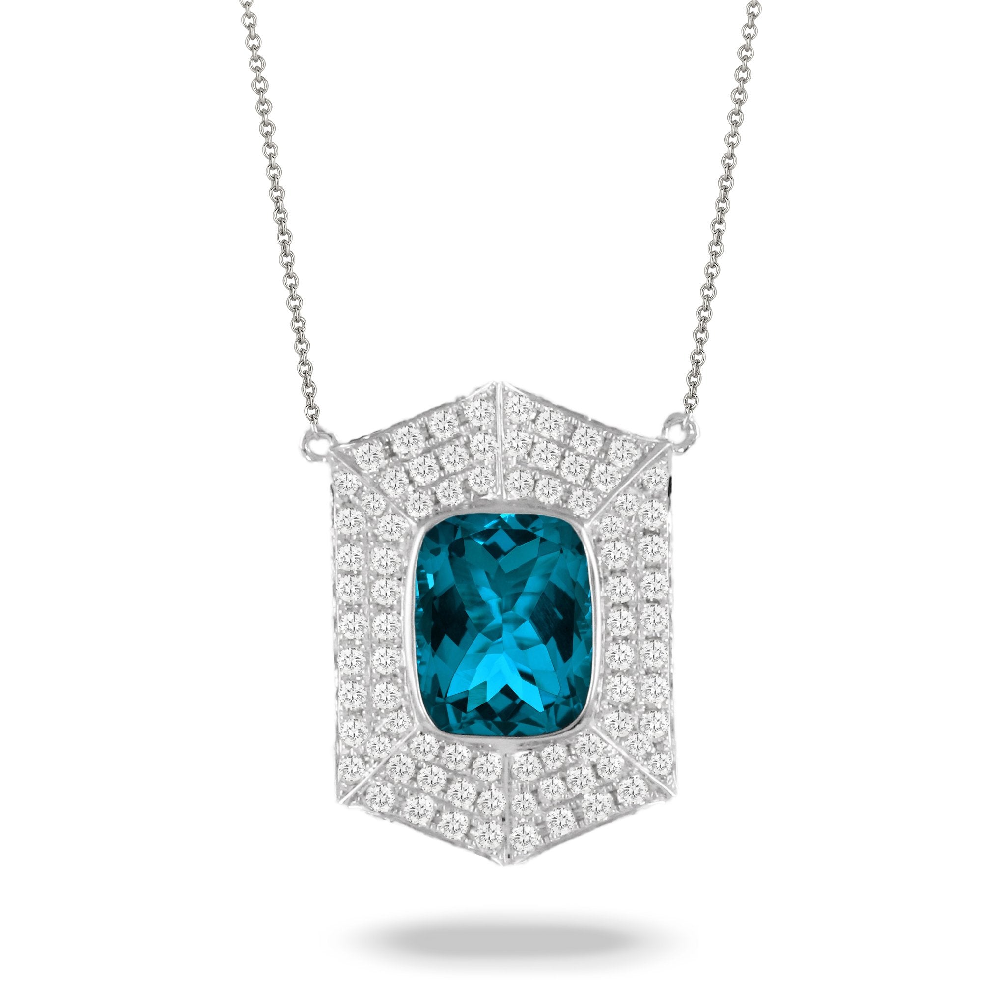 doves london blue collection 18k white gold diamond necklace N8883LBT