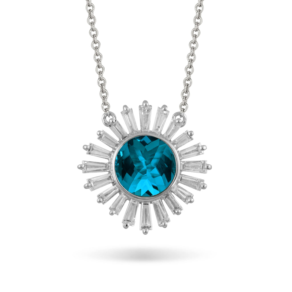 doves london blue collection 18k white gold diamond necklace N8890LBT